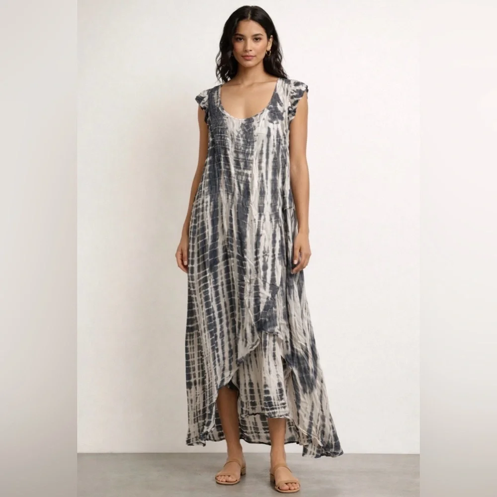 NWT STARK X Jill Dress Charcoal Vintage Dye Size Large